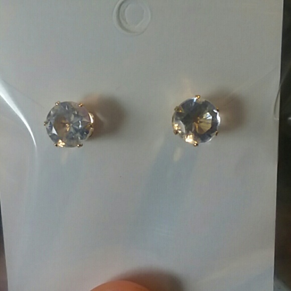Glass bubble earrings filled w/rhinestones/flowers - Picture 3 of 4